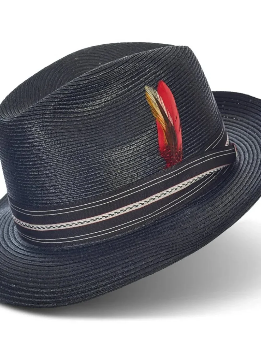 Pinzano Black oxford Milan Straw Hat size 7 1/4 / 58